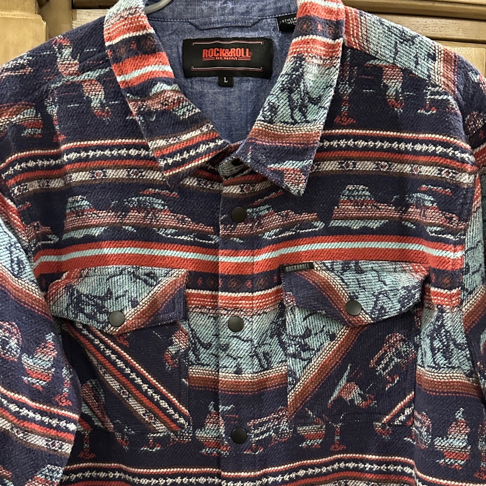 Rock & Roll Men's Multicolor Casual Snap Button Shirt